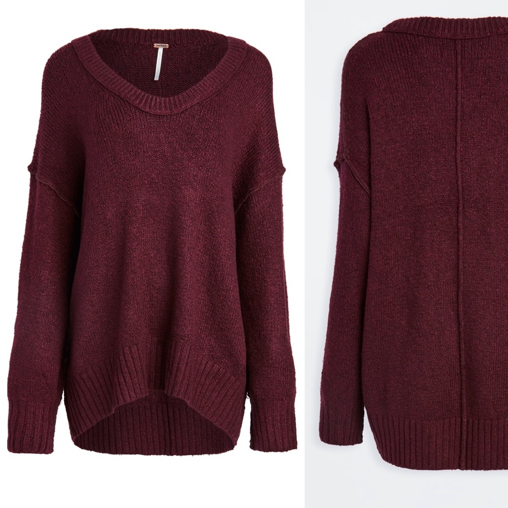 FP Brookside Burgundy Oversized Sweater XL